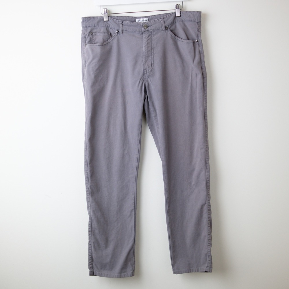 Peter Millar Crown Vintage Five Pocket Canvas Pants Mens 36 Gray MF18B86‎